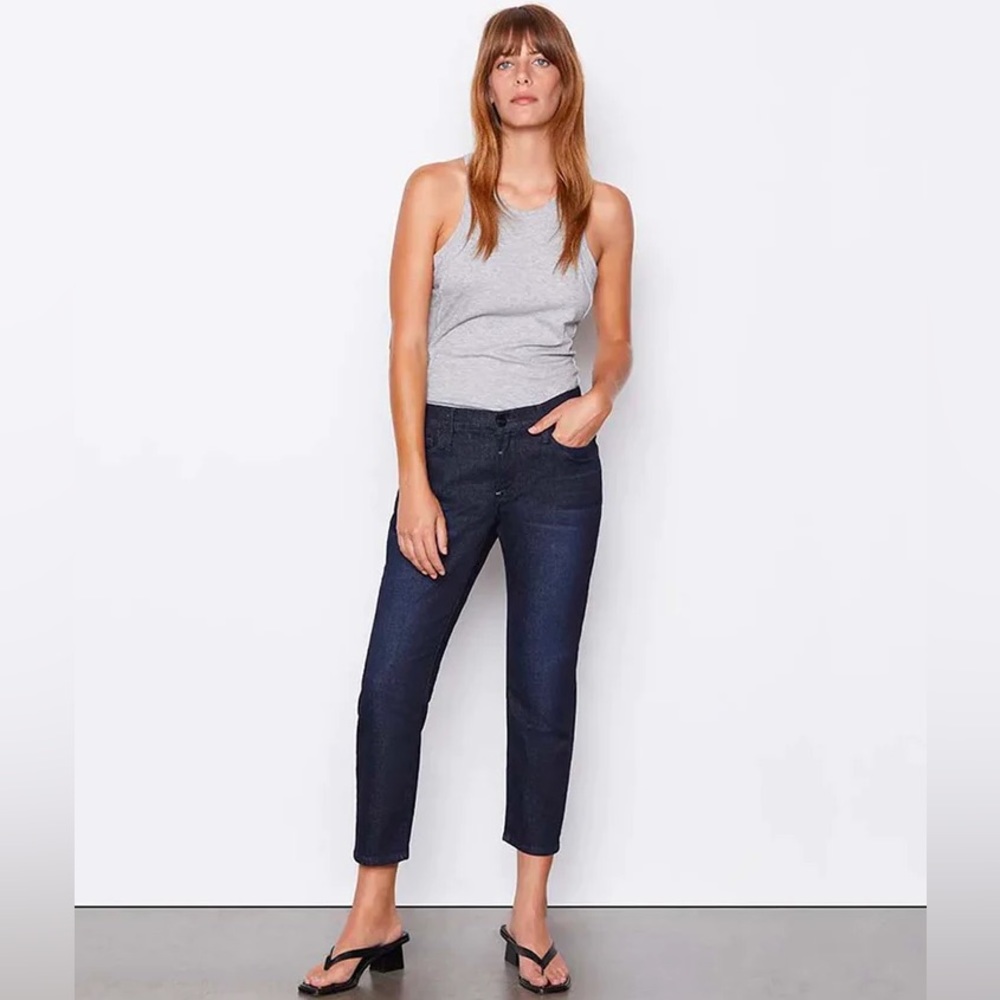 Frame Denim • Le Garçon Crop Boyfriend Denim Jeans Color Penmar Size 29